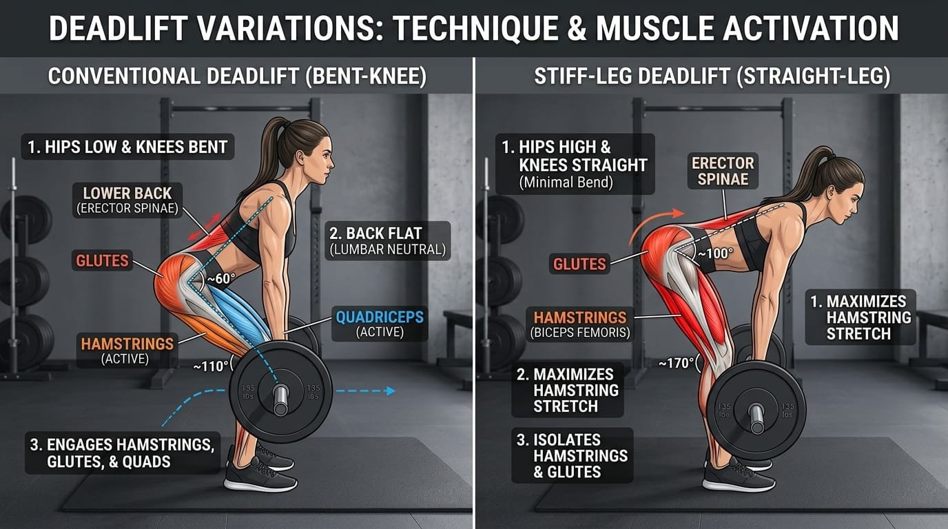 Bent-Knee vs. Straight-Leg Deadlifts: Which Is Safer for Your Lower Back? 1 Bent-Knee vs. Straight-Leg Deadlifts Which Is Safer for Your Lower Back
