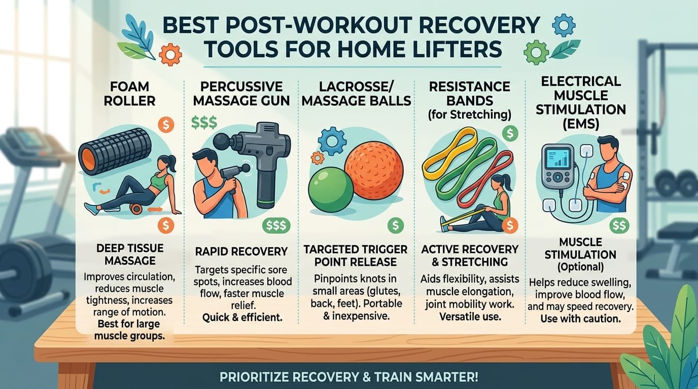 Best Post Workout Recovery Tools for Home Lifters (Foam Roller, Massage Gun, etc.)