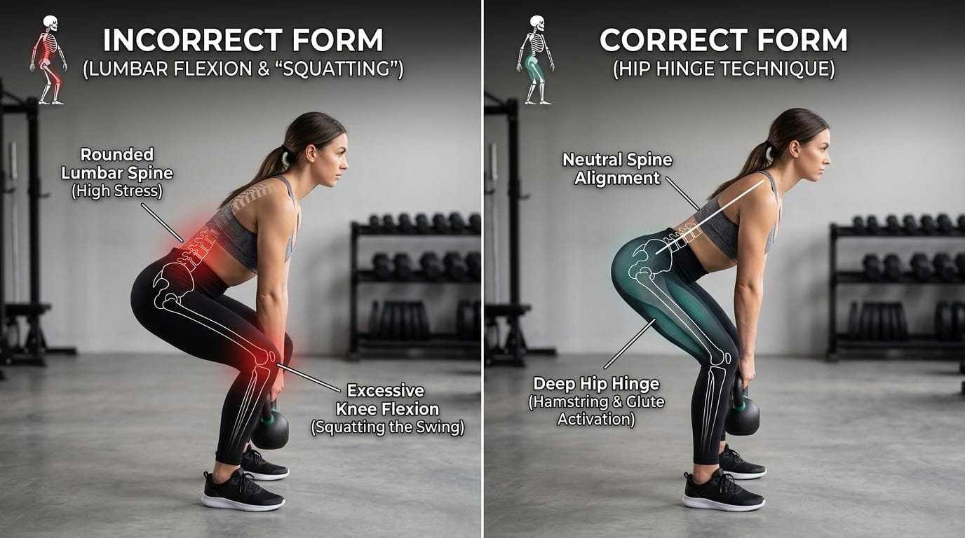 Common Kettlebell Swing Mistakes That Hurt Your Back 1 Common Kettlebell Swing Mistakes That Hurt Your Back