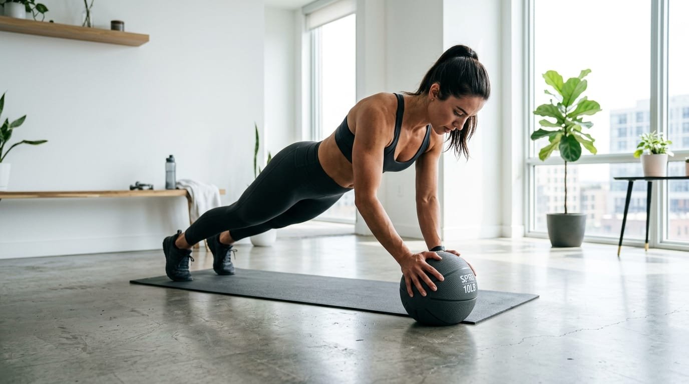 Effective Core Routine Using Only a Medicine Ball and Floor Space 1 Effective Core Routine Using Only a Medicine Ball and Floor Space