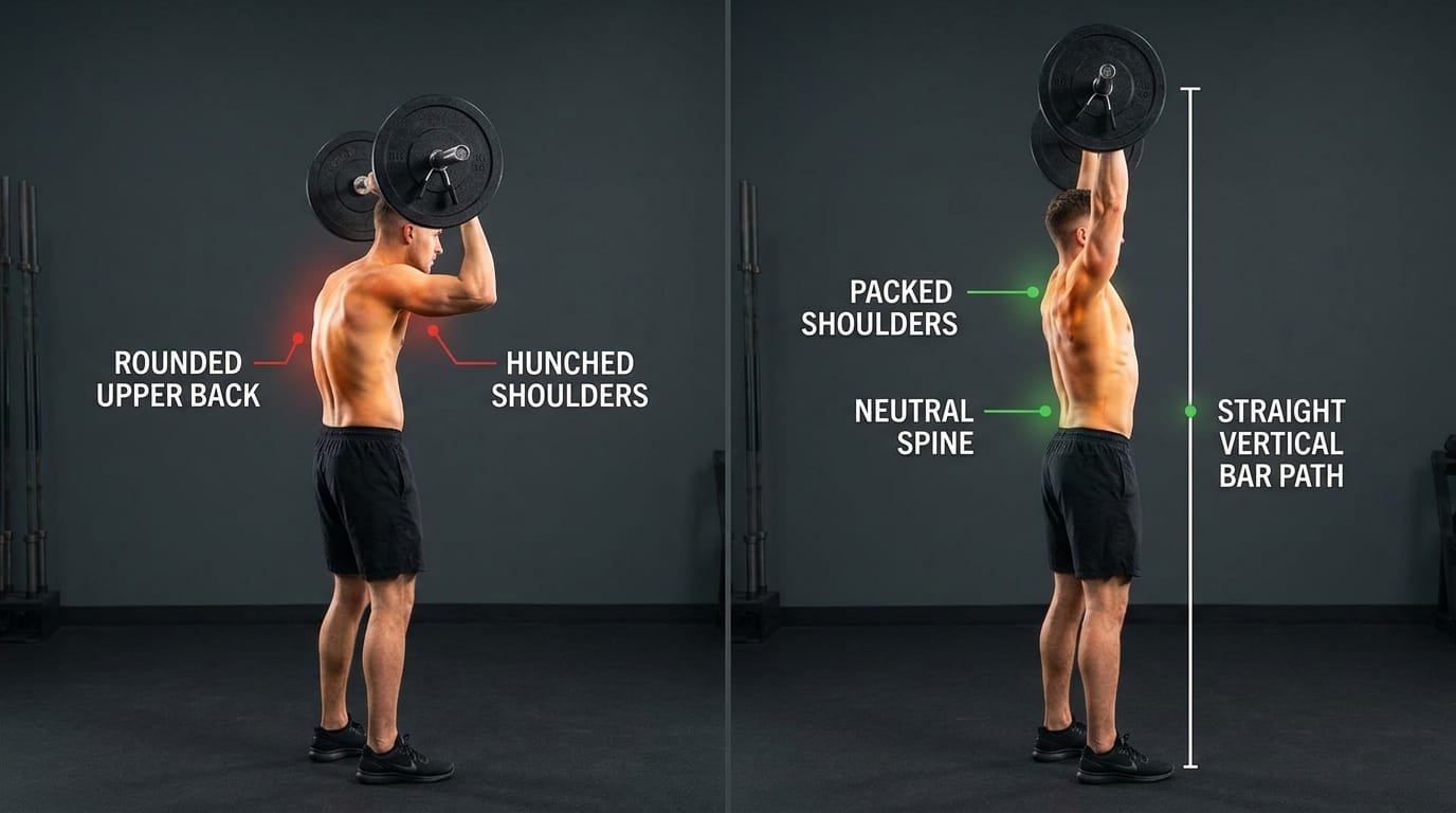How to Fix Rounded Shoulders During Overhead Presses 1 How to Fix Rounded Shoulders During Overhead Presses