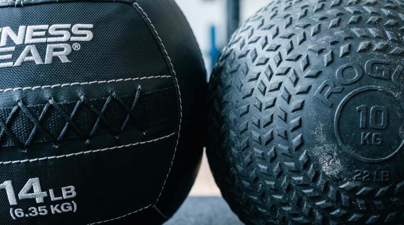 Soft Medicine Ball vs. Hard Slam Ball: Training Applications 1 generate an image for the topic of Soft Medicine Ball vs. Hard Slam Ball Training Applications